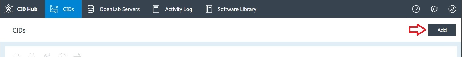 Location of the Add CID button on the CIDs list page